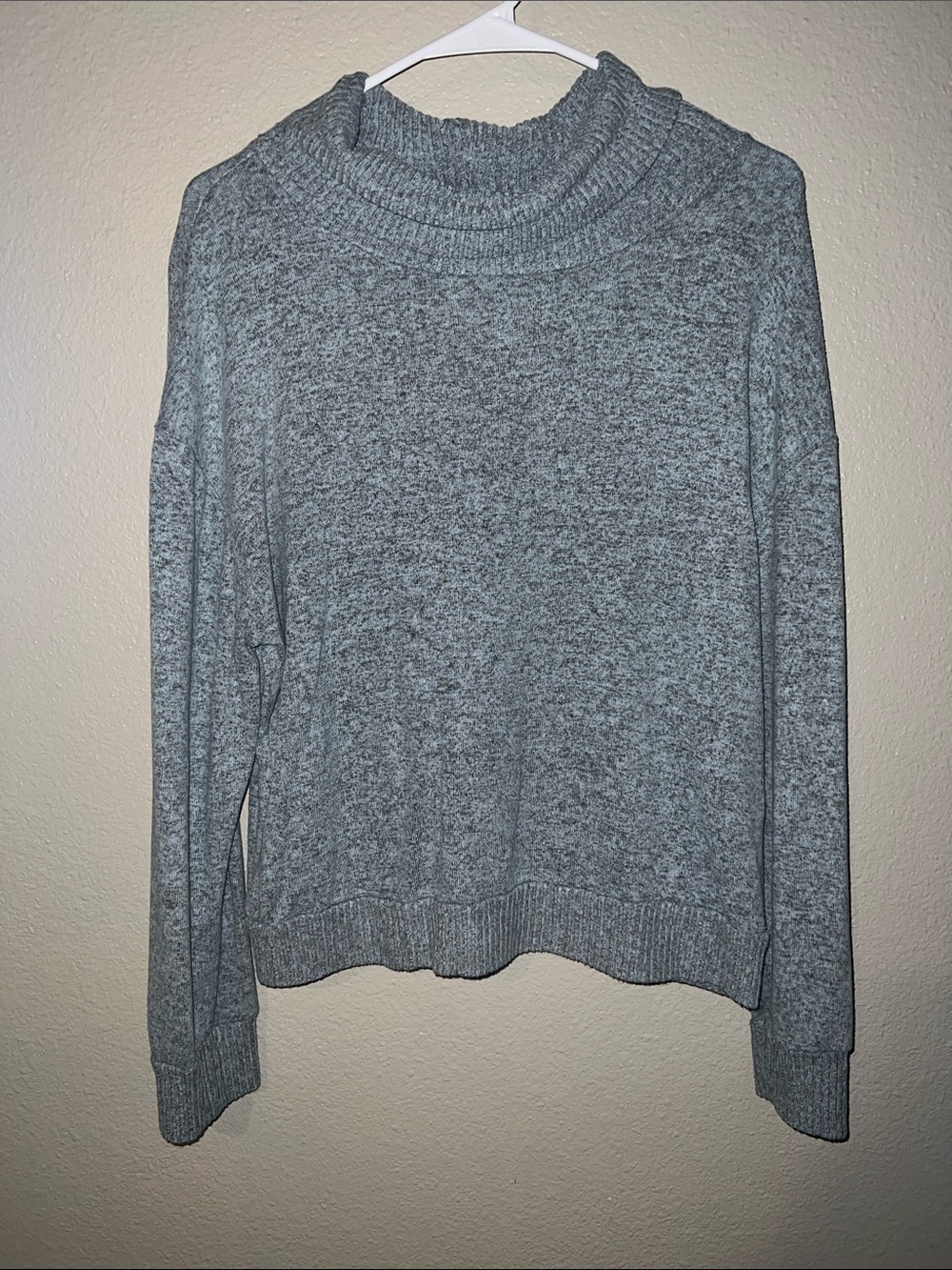 Light Gray Turtleneck Pullover Sweater